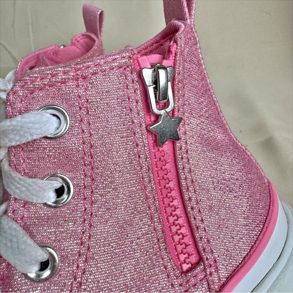 Converse High Topped Sneaker Glitter Pink & White - Picture 5 of 8